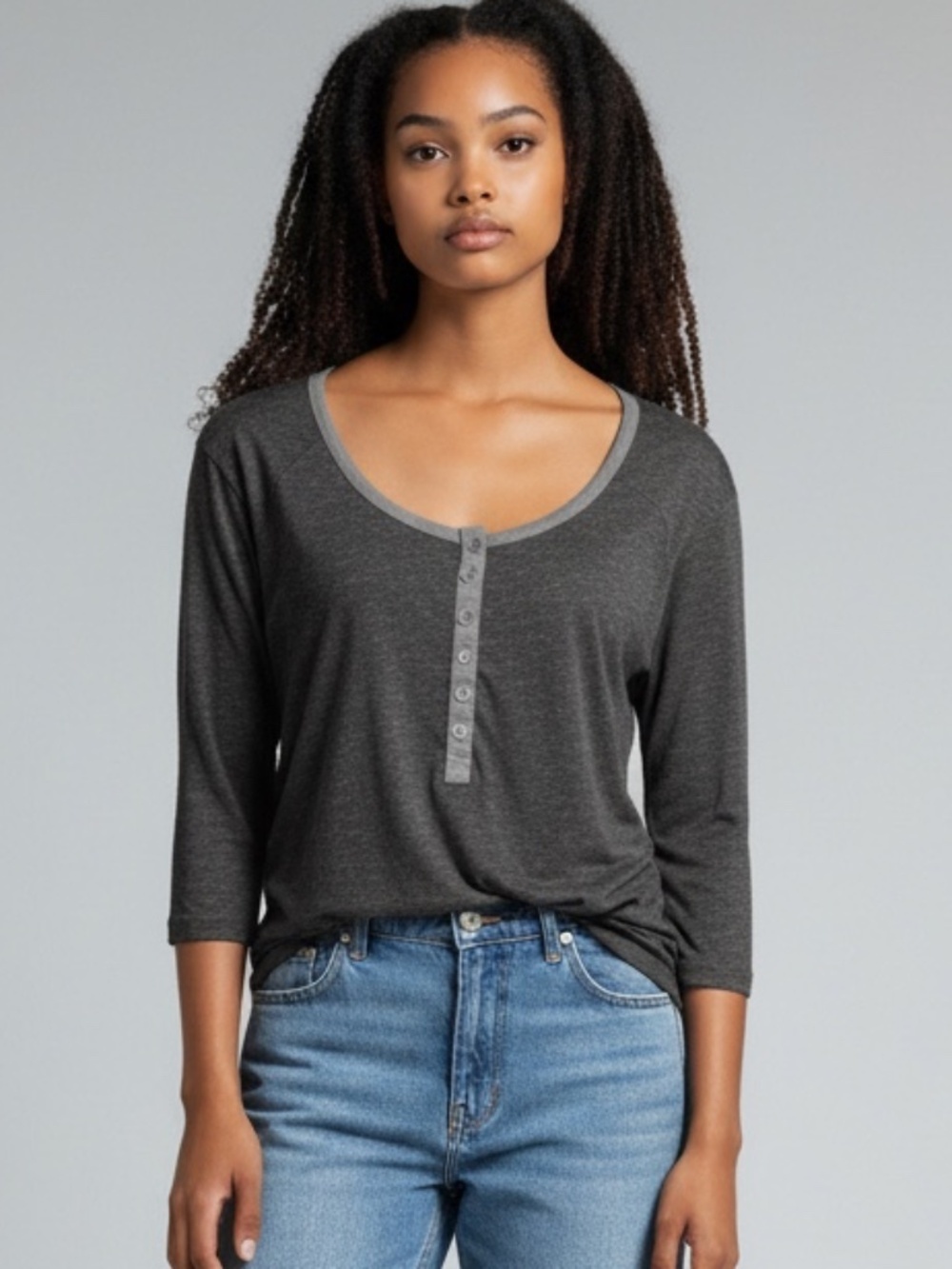 Gray American Eagle outfitters button down crop top